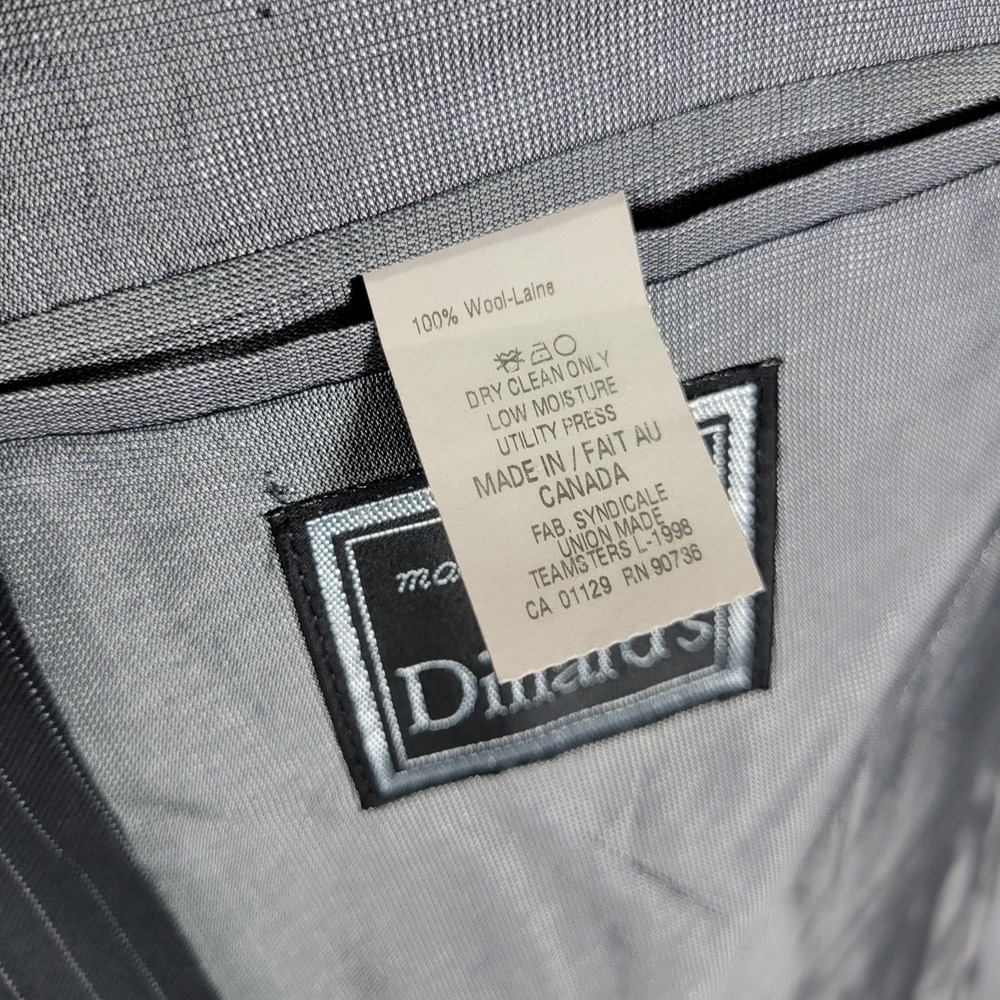 Ralph Lauren Men's Sport Coat Blazer Two Button Black Pin Striped Wool Size 44R - Picture 13 of 14